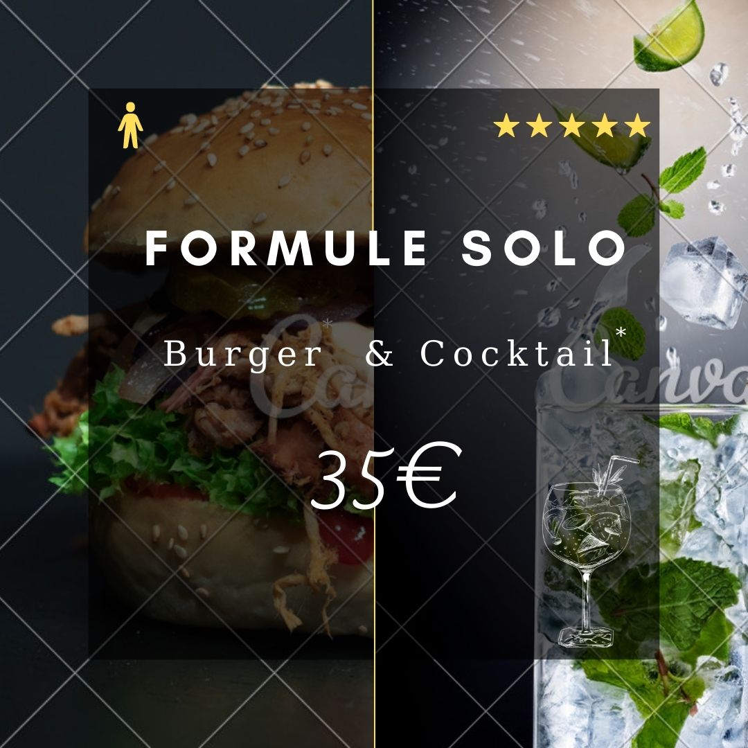 Formule solo Burger cocktail du Barbizon