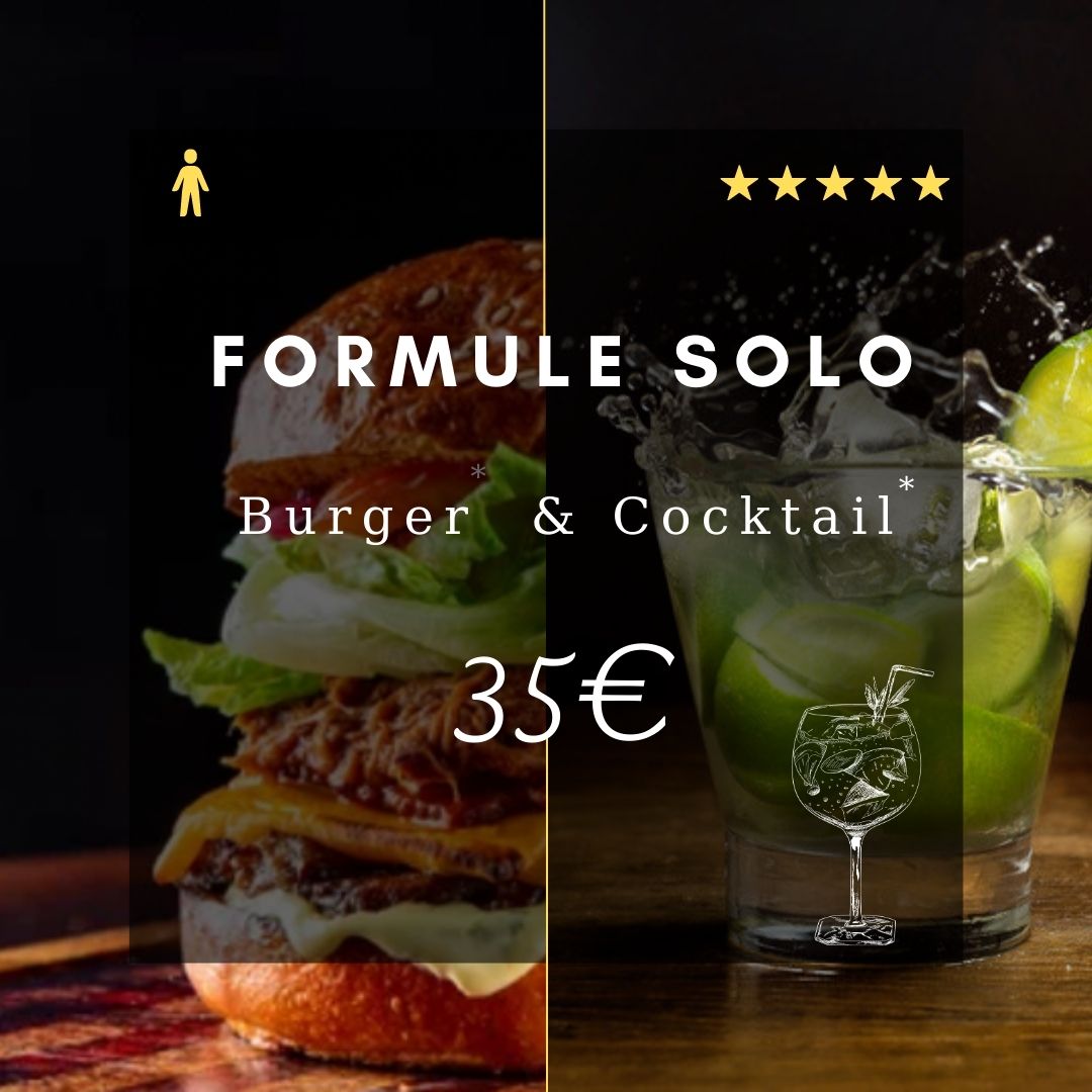 Formule solo Burger cocktail du Barbizon